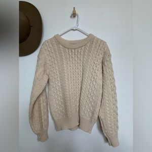 Aran Crafts Ireland Fisherman Sweater Pullover Womens Size S Vintage 100% Wool